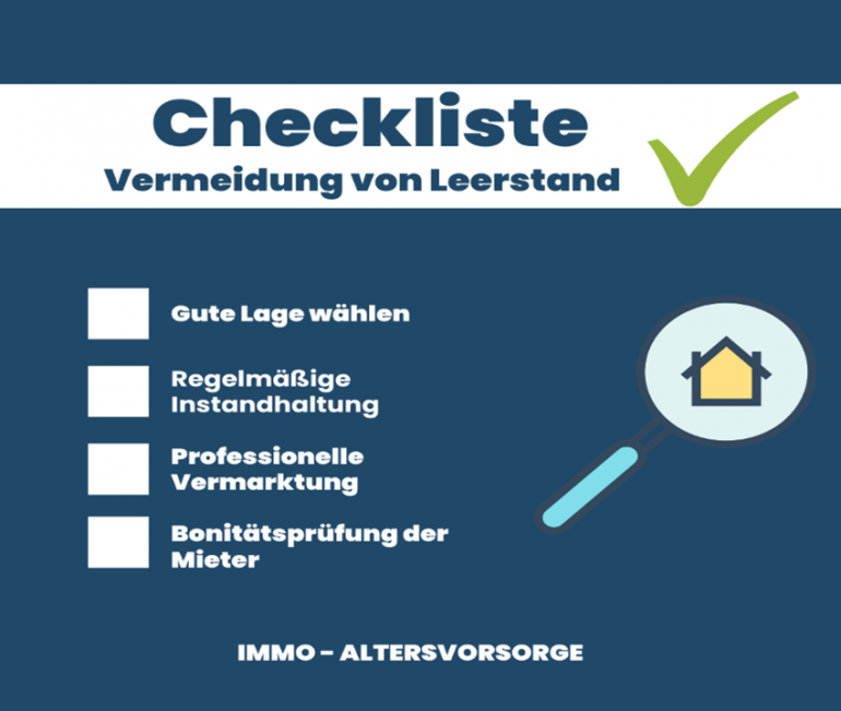 Checkliste zur Vermeidung von Leerstand