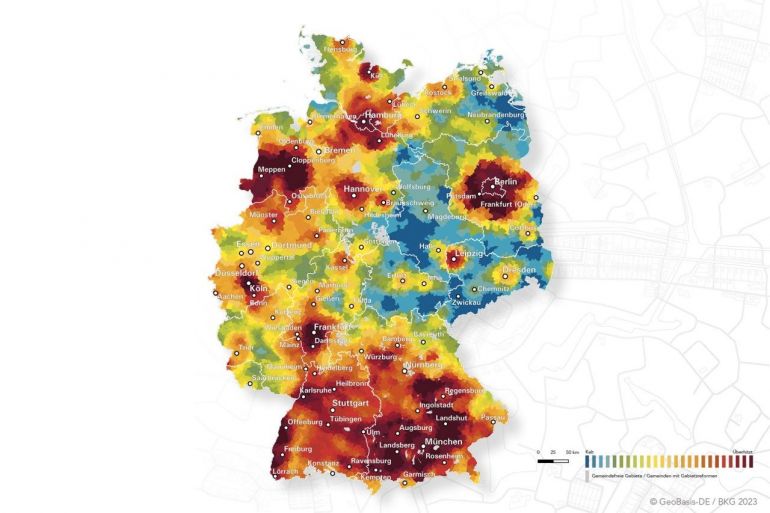 Die Wohnwetterkarte zeigt die intensität der regionalen Immobilienmärkte innerhalb Deutschlands auf